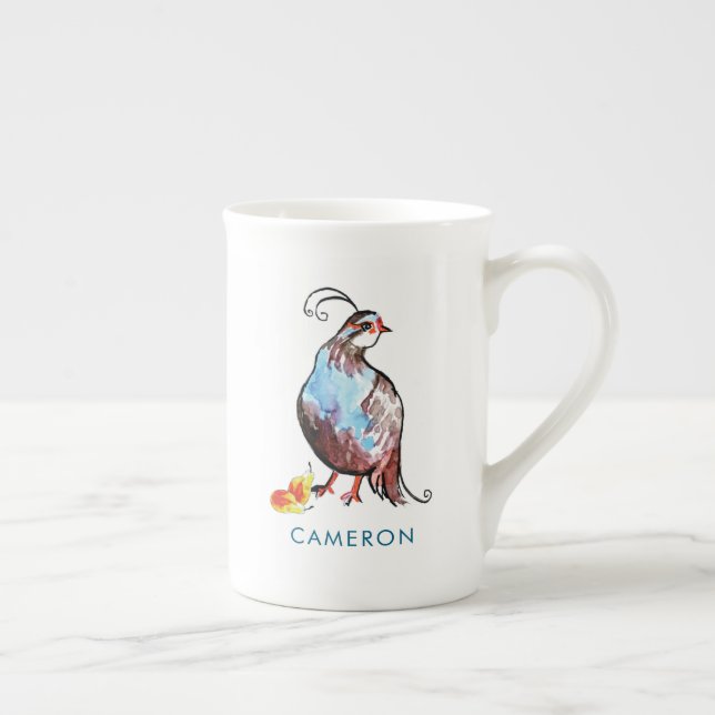 Caneca De Porcelana Partucho de Natal Pera Fresca Fresca Boca Azul (Direita)