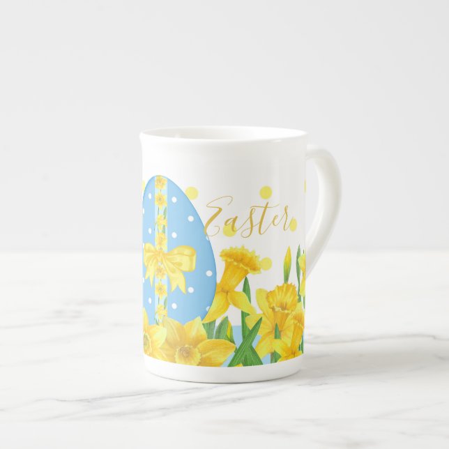 Caneca De Porcelana Páscoa Daffodils Bone China Mug (Frente Esquerda)