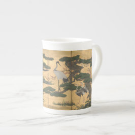 Caneca De Porcelana Pássaros e Flores Japoneses das Quatro Estações