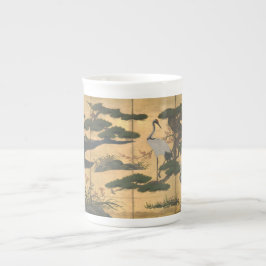 Caneca De Porcelana Pássaros e Flores Japoneses das Quatro Estações