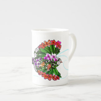Caneca De Porcelana Pássaros tropicais bonitos no amor