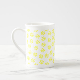 Caneca De Porcelana patas de rabo, patas de cão, patas amarelas