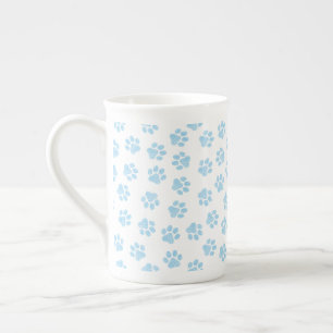 Caneca De Porcelana patas de rabo, patas de cão, patas azuis de bebê