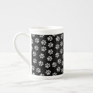 Caneca De Porcelana patas de rabo, patas de cão, patas brancas