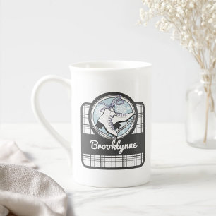 Caneca De Porcelana Patinação no Gelo Moderna Fofa Personalizada Xadre