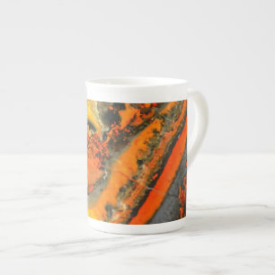 Caneca De Porcelana Pedras Laranja Desenroscadas