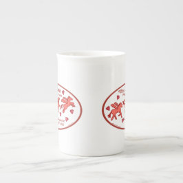 Caneca De Porcelana Pegasus Posse Ruby Reunion Porcelana de Ossos