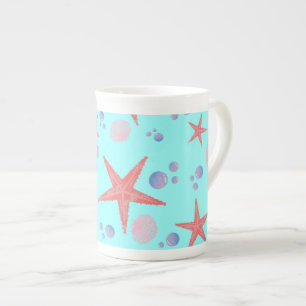Caneca De Porcelana Peixe-estrela do Mar Cinto Costeiro Summer Ocean B