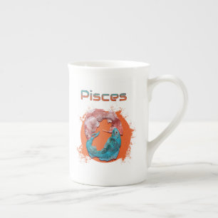 Caneca De Porcelana Peixes Peixes Sinal de Astrologia Água do Horoscóp