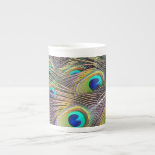 Caneca De Porcelana Penas de Peacock