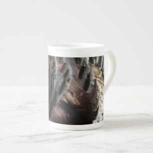 Caneca De Porcelana Penas Selvagens Turcas I Abstrato Nature Design
