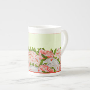 Caneca De Porcelana Peônias cortadas em uma mug súbita da China