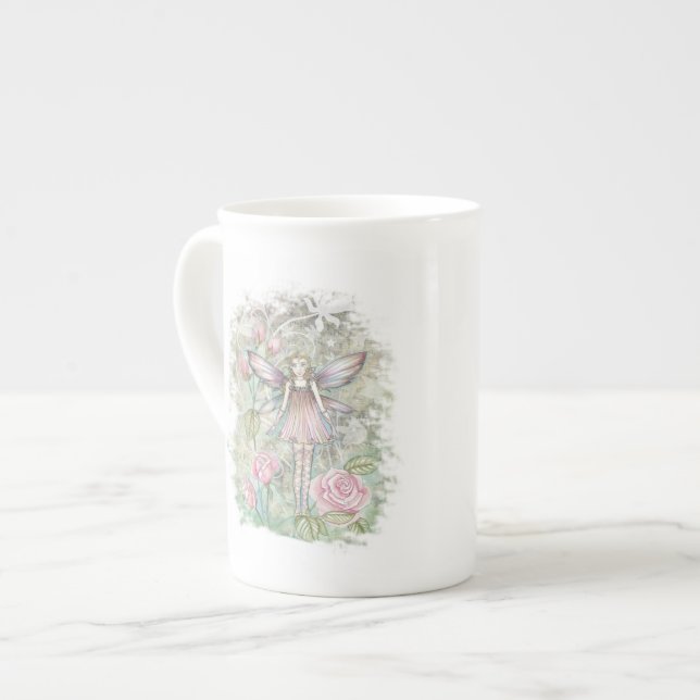 Caneca De Porcelana Pequena Rosa (Frente Esquerda)