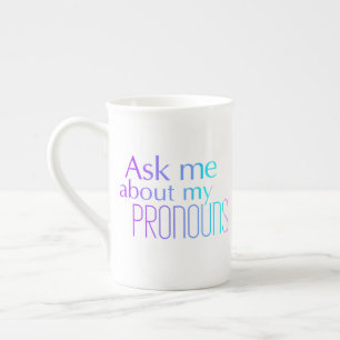 Caneca De Porcelana Pergunte-Me Sobre As Minhas Pronounes