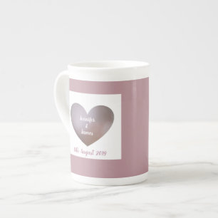 Caneca De Porcelana Pérola e copo roxo do presente do casamento ou do