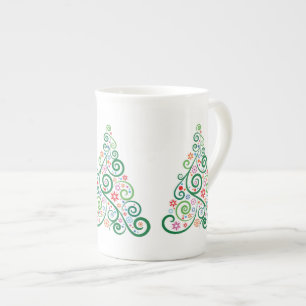 Caneca de porcelana personalizada Árvore de Natal