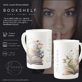 Caneca de porcelana personalizada Bookshelf