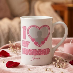 Caneca De Porcelana Personalizado Eu Amo Meu Marido - Adicionar Fotogr