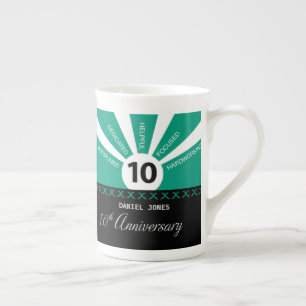 Caneca De Porcelana Personalizar, 10 anos de aniversário de funcioná