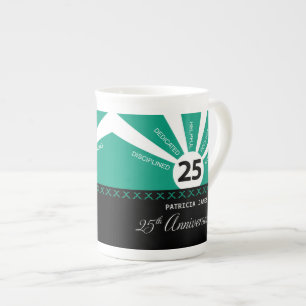 Caneca De Porcelana Personalizar, 25 do Aniversário do Funcionário