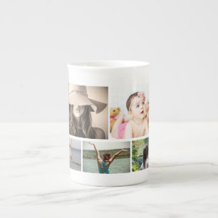Caneca De Porcelana Personalizar amigos da família de colagens de 5 f