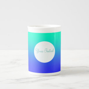 Caneca De Porcelana Personalizar branco verde azul