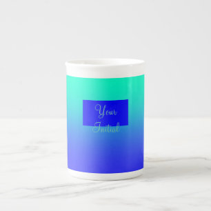 Caneca De Porcelana Personalizar Gradação Verde Azul