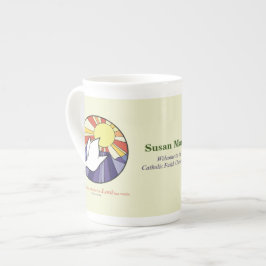 Caneca De Porcelana Personalizar nome, círculo de porta RCIA em amarel