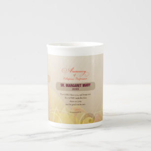 Caneca De Porcelana Personalizar nome e ano freira, 60 anos religioso