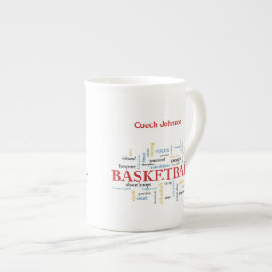 Caneca De Porcelana Personalizar treinador de basquete Obrigado em pal
