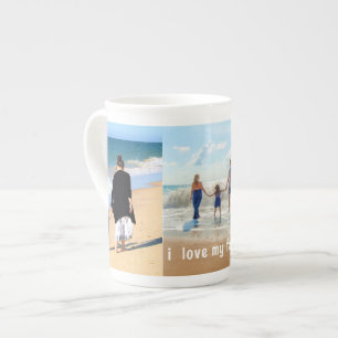 Caneca De Porcelana Personalize sua família Fotografia Colagem Osso Ch