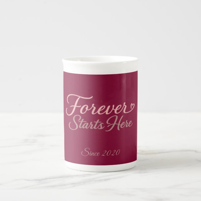 Caneca De Porcelana Personalized gift with the date the relationship  (Frente)