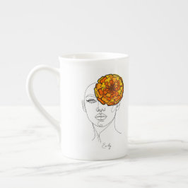 Caneca De Porcelana Personalized October Birth Flower Portrait