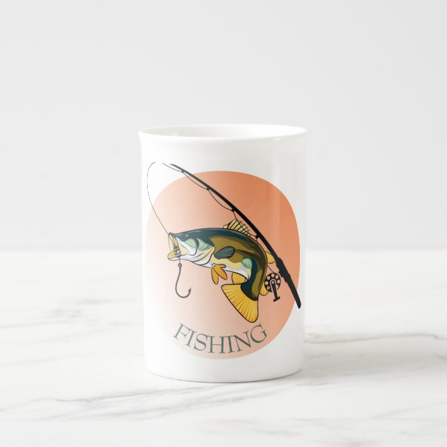 Caneca De Porcelana pesca (Frente)