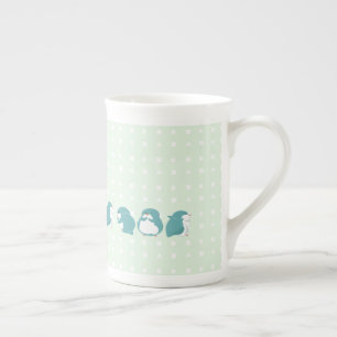 Caneca De Porcelana Pinguim azul