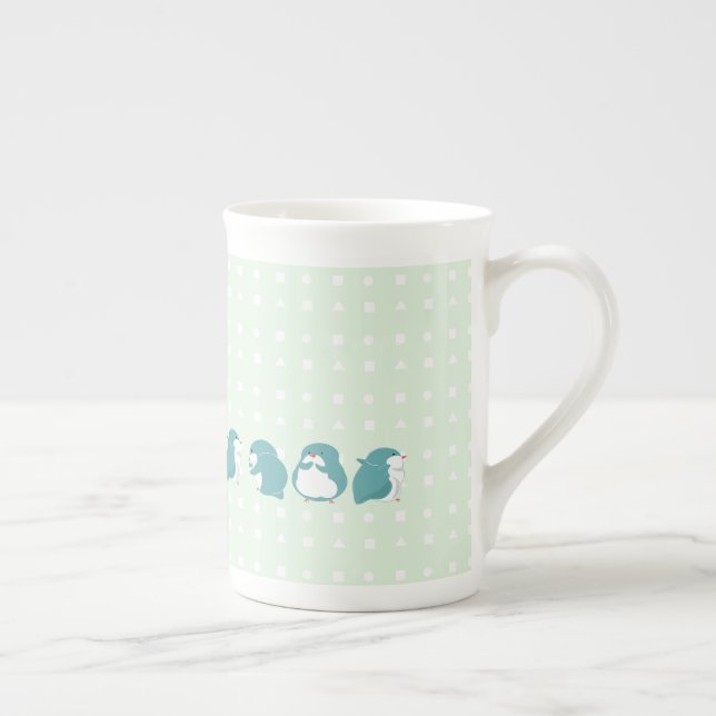 Caneca De Porcelana Pinguim azul (Direita)