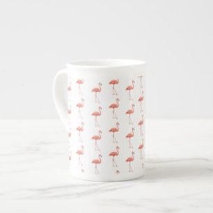 Caneca De Porcelana Pink Flamingo Patterno Feminino