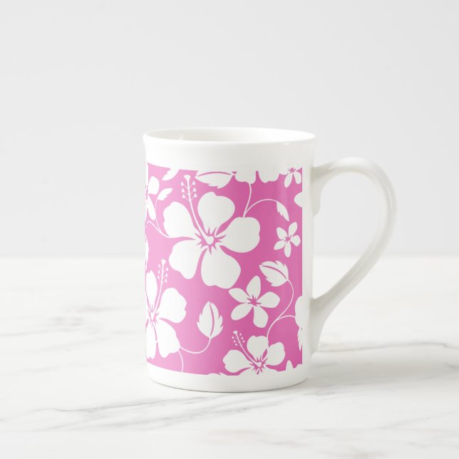 CANECA DE PORCELANA PINK HAWAIIAN HULA (HIBISCUS) (Direita)