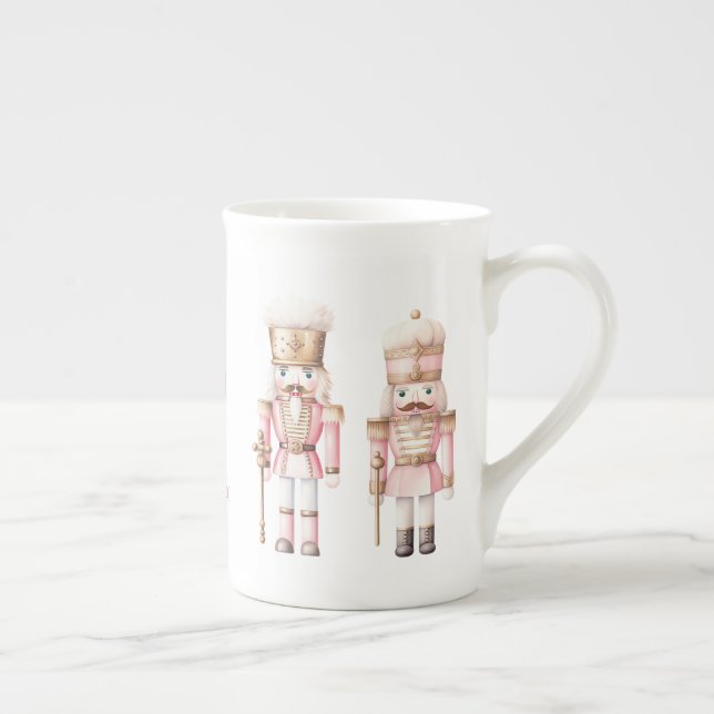 Caneca De Porcelana Pink Nutcracker Natal (Direita)