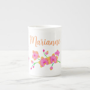 Caneca De Porcelana Pink Orchid Coffee Mug