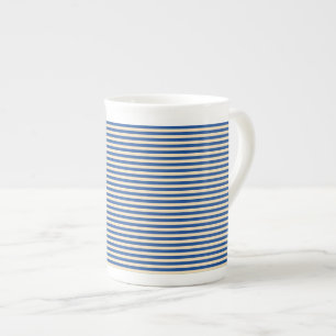 Caneca De Porcelana Pinstripe azul clássico