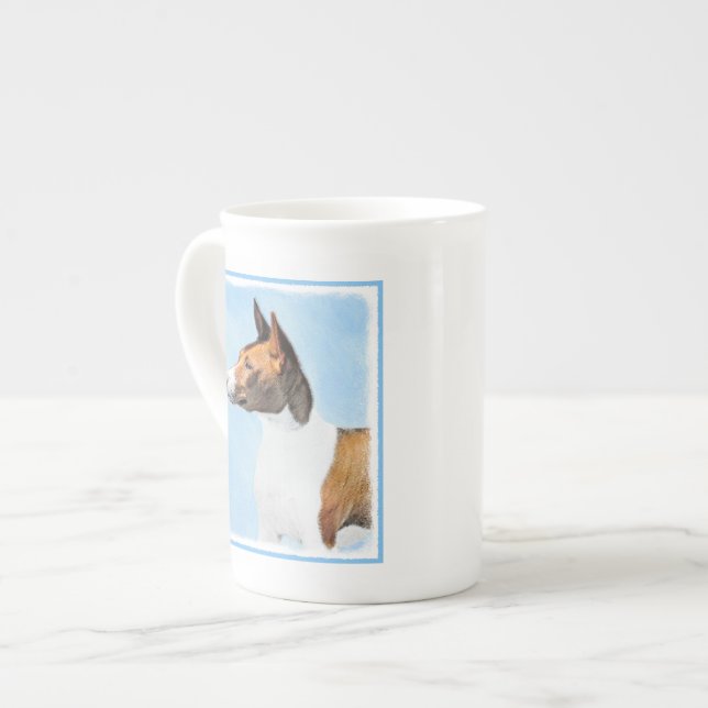 Caneca De Porcelana Pintura Basenji - Arte Original Custa (Frente Esquerda)