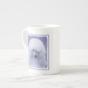 Caneca De Porcelana Pintura Branca de Poodle Padrão - Arte Cão Origina