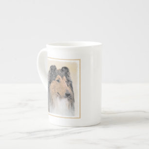 Caneca De Porcelana Pintura Collie (Rough) - Arte Cachorra Original