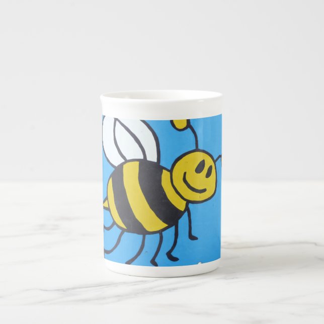 Caneca De Porcelana Pintura de abelhas (Frente)