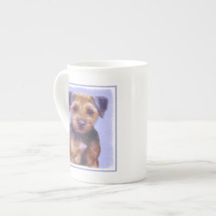 Caneca De Porcelana Pintura de Borda Terrier - Arte de Cachorro Origin