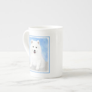 Caneca De Porcelana Pintura De Cachorro Samoia - Arte Cachorro Origina
