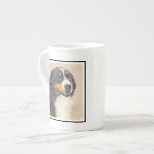 Caneca De Porcelana Pintura de Cão de Montanha Bernês - Arte Original 