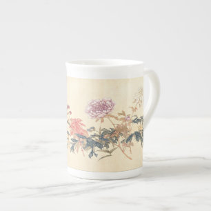 Caneca De Porcelana Pintura de Flores Chinesas Antigas por Ju Lian rep