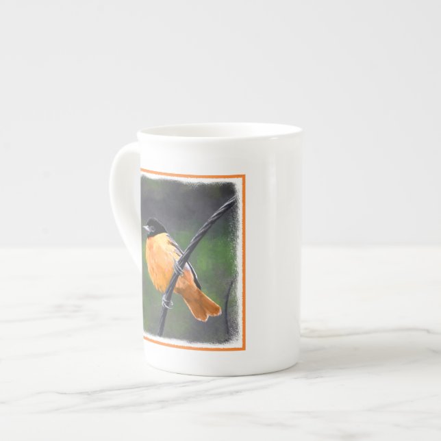 Caneca De Porcelana Pintura de Oriole - Arte Original para Pássaros (Frente Esquerda)
